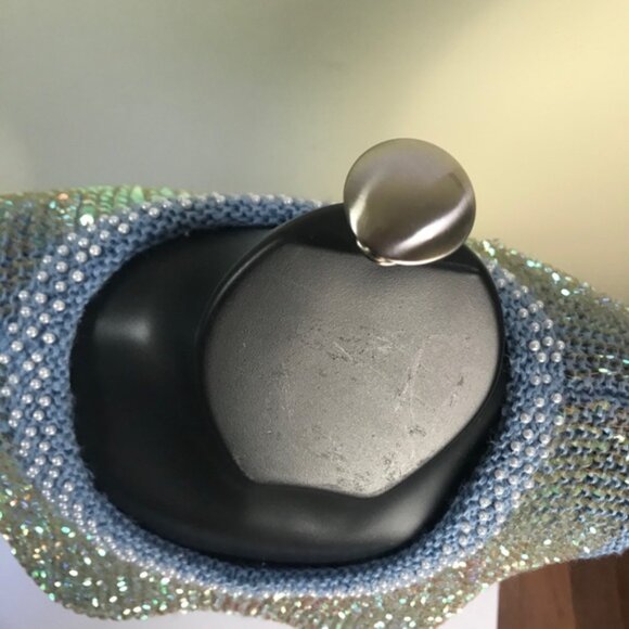 Mac & Jac Vintage Y2K Sleeveless Sweater Beads Sequins Metallic Top Blue Preppy - Picture 8 of 14